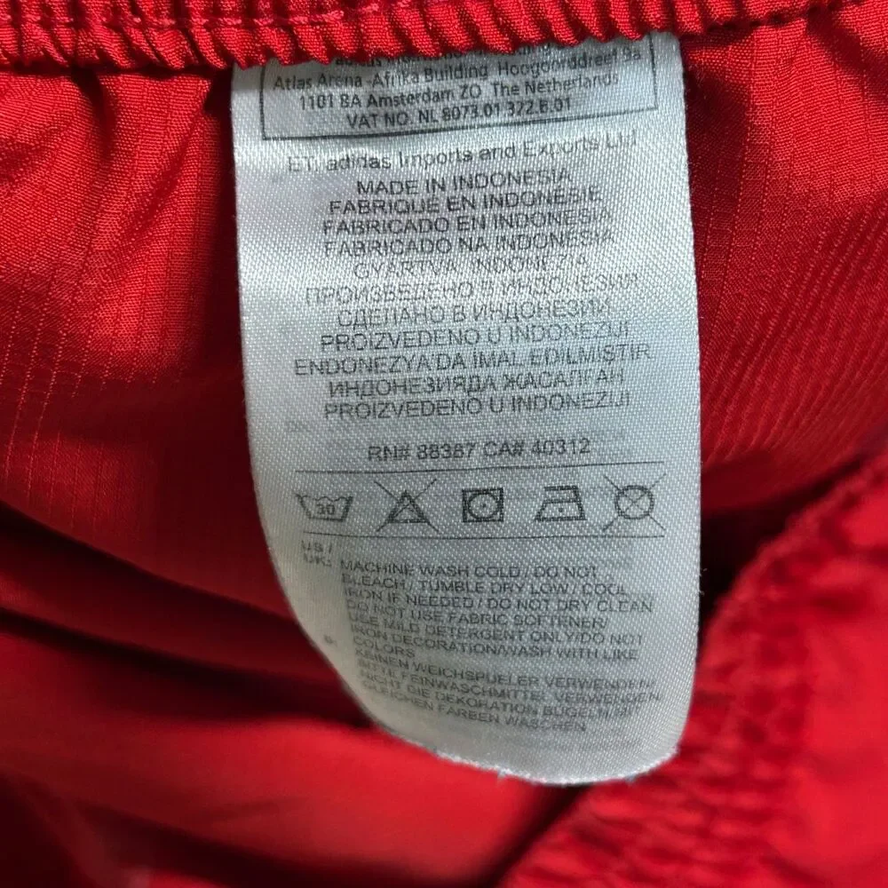 Adidas Shorts Mens L Red Climalite Athletic Gym Workout Drawstring Pockets